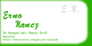 erno mancz business card