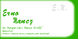 erno mancz business card